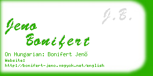 jeno bonifert business card